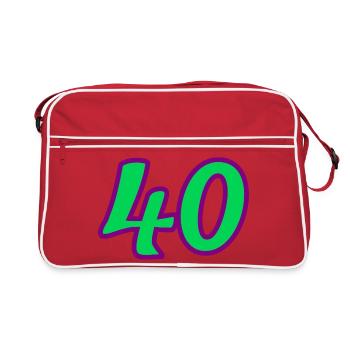 40. 40 YEARS. 40th ANNIVERSARY. 40 YEARS ANNIVERSARY. - Retro Bag - red/white - Front