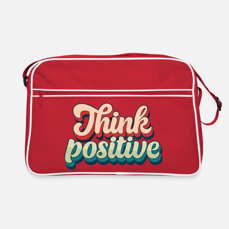 Think Positive Retro Script Retro Bag