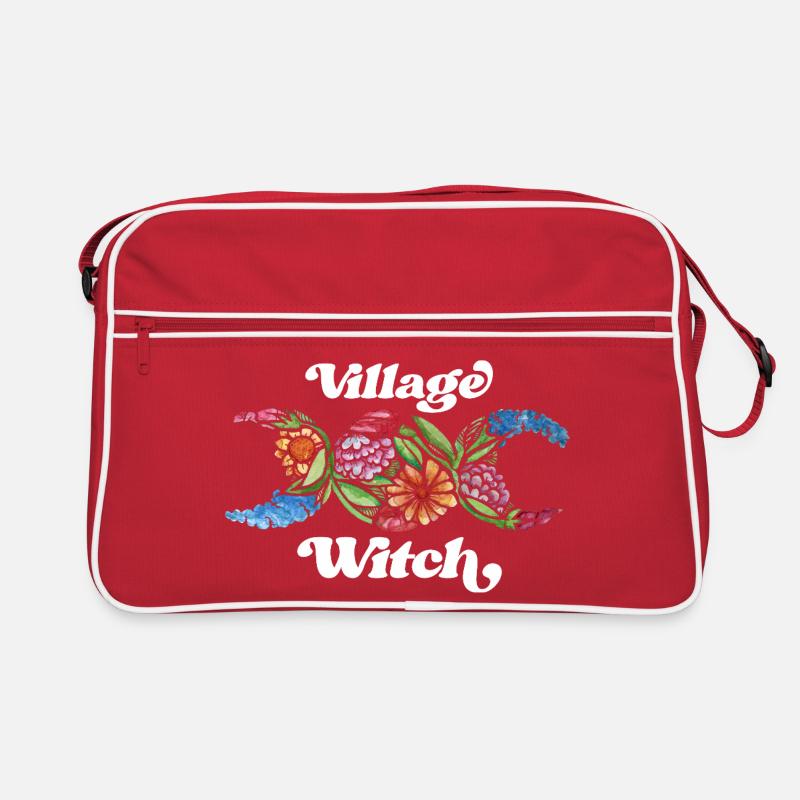 Village Witch Floral Boho Tee - Retro Tasche - Rot/Weiß