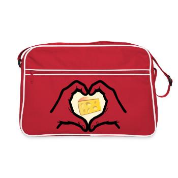 Cœur d’amour au fromage - Sac Retro - rouge/blanc - Devant