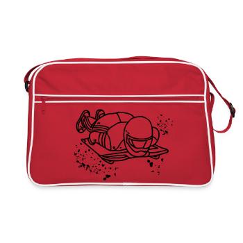 Skeleton Bobsleigh Winter Sports Sled - Retro Tasche - Rot/Weiß - Vorne