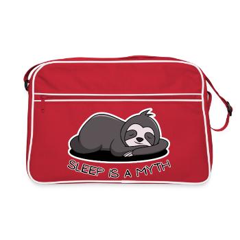 Sleep Is a Myth Sloth Tired Funny Design - Retro Bag - red/white - Front