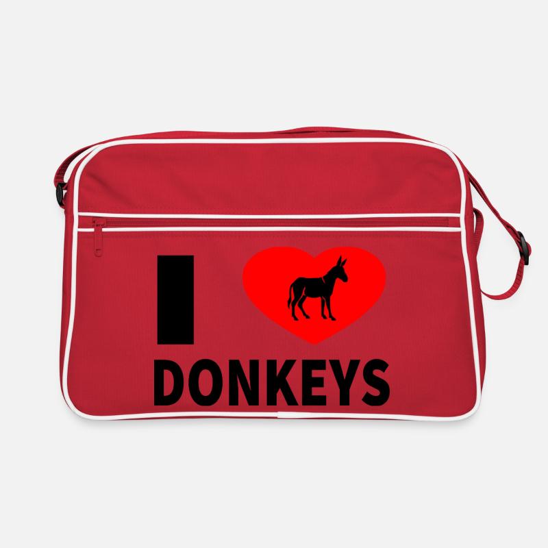 Esel - Retro Tasche - Rot/Weiß