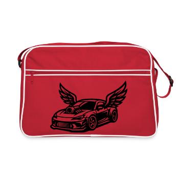 Réglage de voitures Icône de voiture de sport - Sac Retro - rouge/blanc - Devant