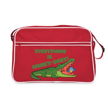 Alles Ist Hunky-Dory Krokodil - Retro Tasche - Rot/Weiß - Vorne