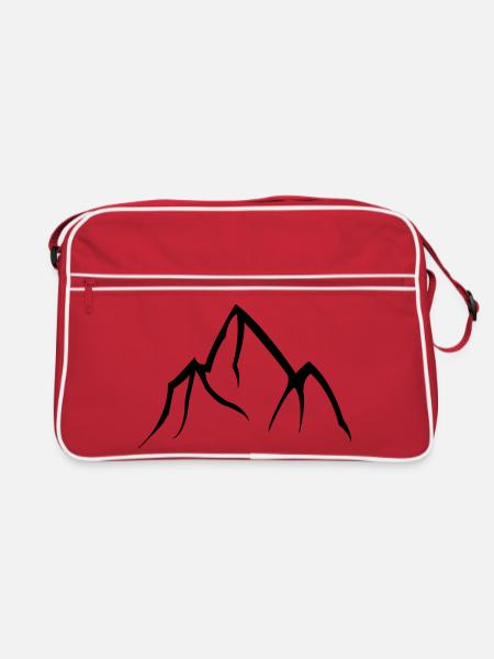 Berge - Retro Tasche - Rot/Weiß - Vorne