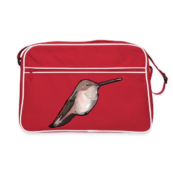 Colibri à la lumière du soir - Sac Retro - rouge/blanc - Devant