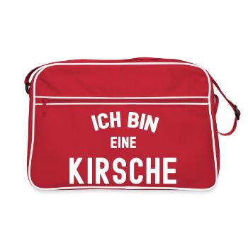 ICH BIN EINE KIRSCHE Kostüm Cherries rote Kirsche - Retro Tasche - Rot/Weiß - Vorne