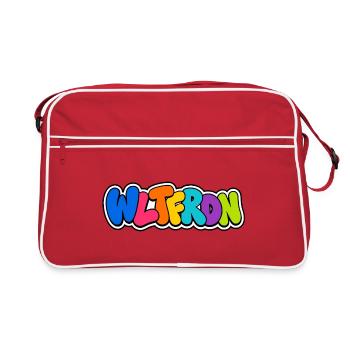 Weltfrieden  - Retro Tasche - Rot/Weiß - Vorne