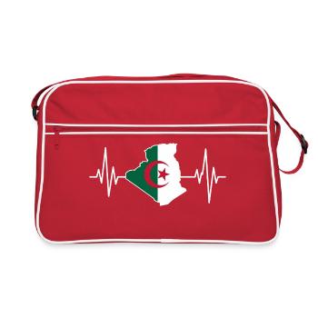 Algerischer Herzschlag Algerien Herzschlag Herzschlag - Retro Tasche - Rot/Weiß - Vorne