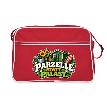 Parzelle statt Palast - Retro Tasche - Rot/Weiß - Vorne
