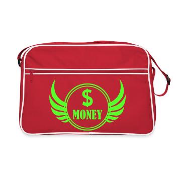 Winged Money Neon - Retro Tasche - Rot/Weiß - Vorne
