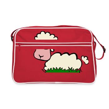 freaky sheep - Retro Tasche - Rot/Weiß - Vorne