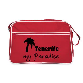 Tenerife Paradise Teneriffa Urlaub Geschenk - Retro Tasche - Rot/Weiß - Vorne