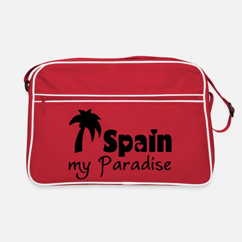 Spain Paradise Spanien Urlaub Reise Geschenk - Retro Tasche - Rot/Weiß