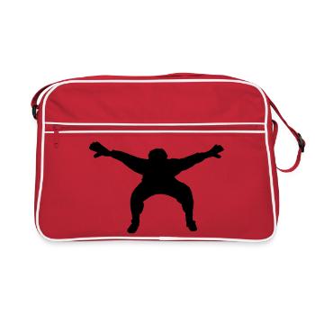 Fußball- oder Handballkeeper mit breiten Händen - Retro Tasche - Rot/Weiß - Vorne