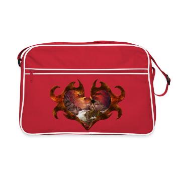 Schöne Meerjungfrau in einer wunderbaren Fantasy-Welt - Retro Tasche - Rot/Weiß - Vorne