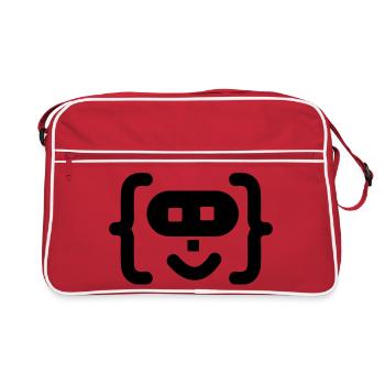 Hacker programmer code logo - Retro Bag - red/white - Front