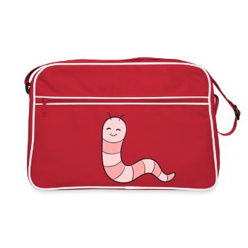 Worm Earthworm - Retro Bag - red/white - Front