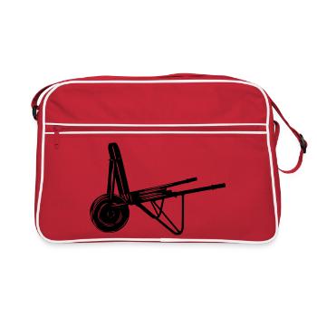 Logo de la brouette en pierre Stratemaker - Sac Retro - rouge/blanc - Devant