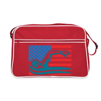 Drapeau de Swimming USA - Sac Retro - rouge/blanc - Devant