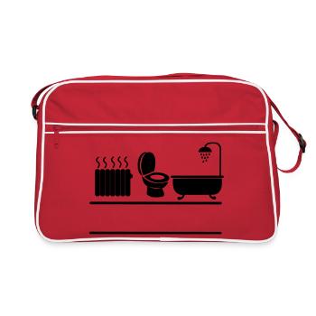 Chauffage sanitaire, baignoire et WC WC - Sac Retro - rouge/blanc - Devant