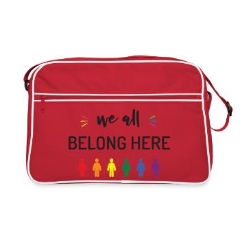 Mois de la fierté - Nous avons tous notre place ici - Sac Retro - rouge/blanc - Devant