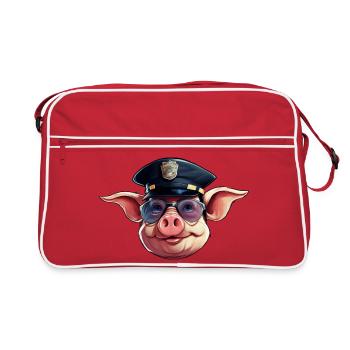 Police porcine - Sac Retro - rouge/blanc - Devant