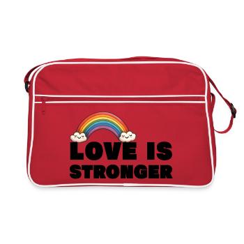 Love is stronger. LGBT - Retro Bag - red/white - Front