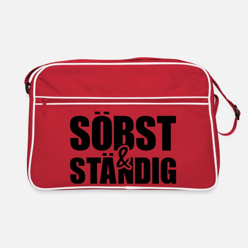 söbst und ständig - selbstständig, cooler Wortwitz Retro Tasche