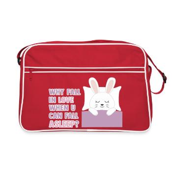 Why fall in love when you can fall asleep? - Retro Tasche - Rot/Weiß - Vorne