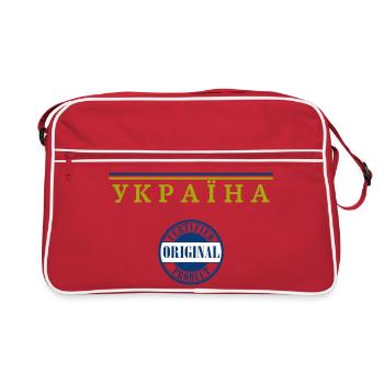 Fierté ukrainienne, drapeau ukrainien - Sac Retro - rouge/blanc - Devant