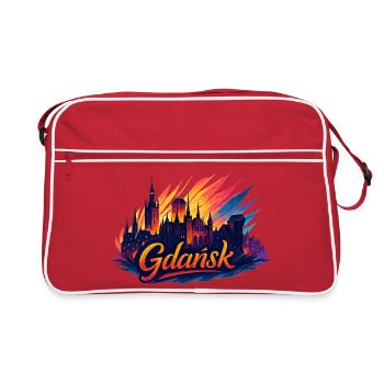 Gdansk, Gdańsk, Pologne, Cadeau - Sac Retro - rouge/blanc - Devant