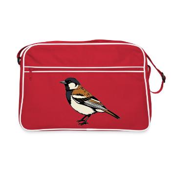 Sparrow Bird - Retro Bag - red/white - Front