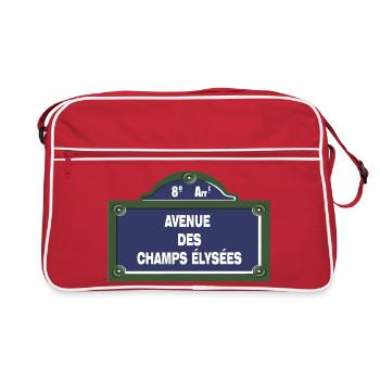 Vintage Parisian Street Signage Street Sign - Retro Bag - red/white - Front