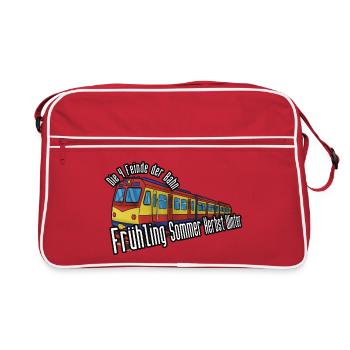 Railway colours seasons, year-round delay - Retro Bag - red/white - Front