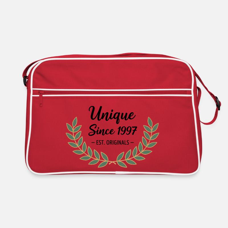 Unique Since 1997 – Klassisches Jahrgangsdesign - Retro Tasche - Rot/Weiß