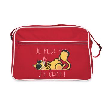 Je peux pas j'ai chat roux - Sac Retro - rouge/blanc - Devant