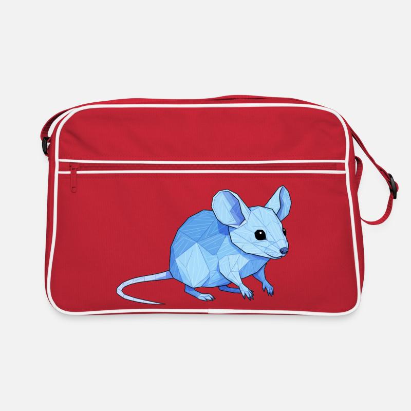 Souris bleue low-poly Sac Retro