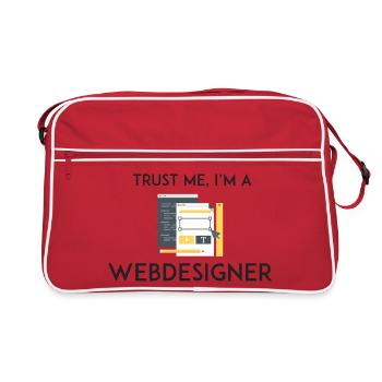 Croyez-moi, je suis webdesigner - Sac Retro - rouge/blanc - Devant