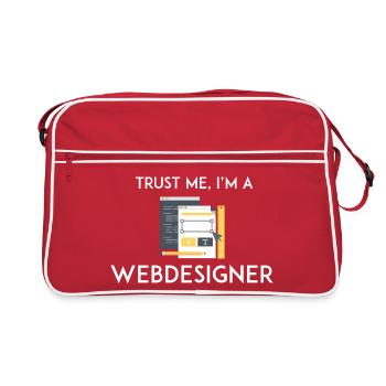 Croyez-moi, je suis webdesigner - Sac Retro - rouge/blanc - Devant
