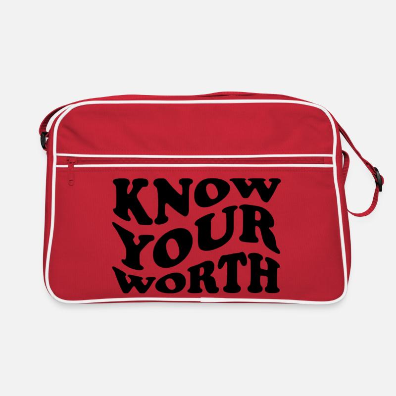 Know Your Worth – Selbstliebe Statement Retro Tasche