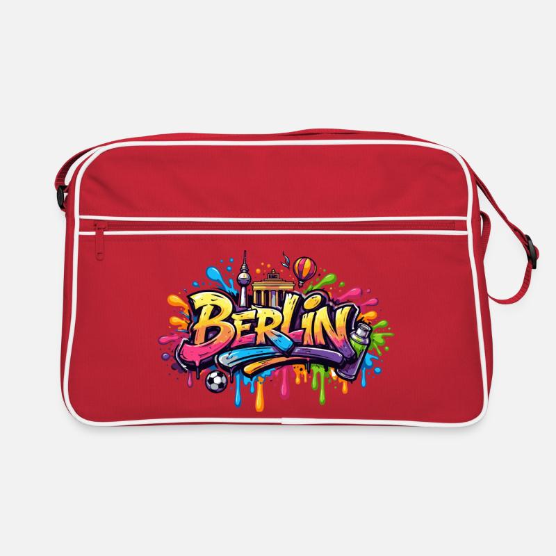 Berlin Graffiti Lettering with Colour Effects Retro Bag