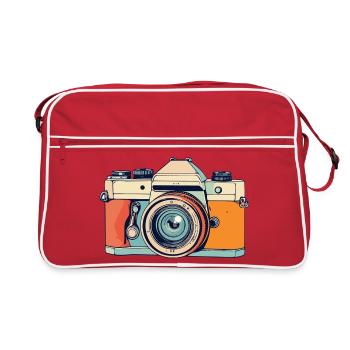 Appareil photo reflex rétro Illustration d’appareil photo - Sac Retro - rouge/blanc - Devant