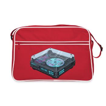 Platine tournante futuriste Cool Modern Design - Sac Retro - rouge/blanc - Devant