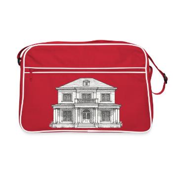 Dessin classique en ligne de façade - Sac Retro - rouge/blanc - Devant