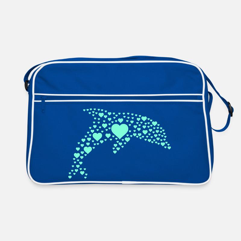 Motif de cœur de dauphin Sac Retro
