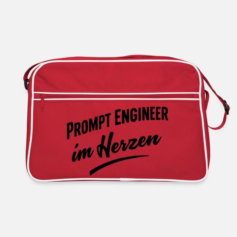 Prompt Engineer im Herzen Retro Tasche