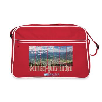 Garmisch-Partenkirchen Vintage Bayern Deutschland - Retro Tasche - Rot/Weiß - Vorne