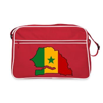 Carte du drapeau du Sénégal - Sac Retro - rouge/blanc - Devant